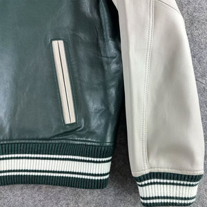 Vestes Avirex pour hommes, conçues sur mesure, en cuir respirant de haute qualité, fermeture éclair intégrale. - Product Image 4