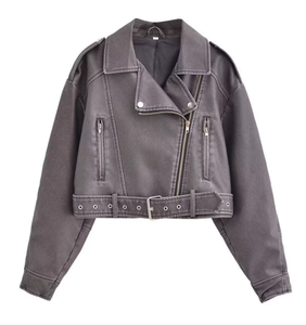 PIHA SPORTS Women's Genuine Cow Skin <b>Motorcycle</b> Biker <b>Jacket</b> Full Sleeve Windproof Breathable <b>Vintage</b> Winter Style Zipper - Product Image 5