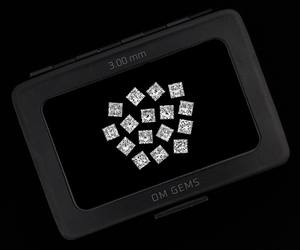 2.64 CT 3.0 MM Diamante de Corte Princesa Cultivado en Laboratorio, Perforado con Láser, Certificado IGI, Blanco Claro [16 Piezas] OM GEMS - Product Image 4