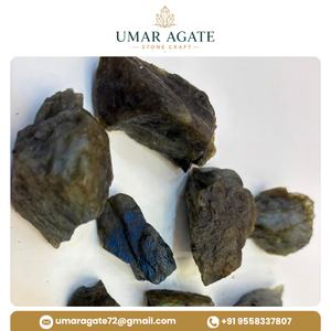 Pierres brutes décoratives écologiques en labradorite naturelle verte sculptée en vrac, provenant du Gujarat - Product Image 4