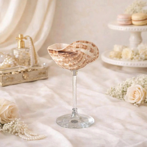 Copa de Vino de Concha Marina, Base de Cristal, Hecha a Mano, Copa de Cóctel de Concha, Vajilla Inspirada en el Océano, Decoración de Bar Costero, Regalo de Playa Único - Product Image 4