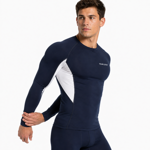 Custom Color Combination Men's Long Sleeve Training <b>Compression</b> <b>Shirt</b> Spandex/Polyester Quick Dry Breathable Cooling <b>Compression</b> - Product Image 2