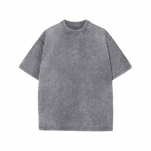 เสื้อยืดโอเวอร์ไซส์ผู้ชาย ผ้าฝ้ายทรงหลวม สไตล์วินเทจ ลุคซักยืด เสื้อยืดแขนสั้นลำลองสำหรับผู้ชาย - Product Image 5