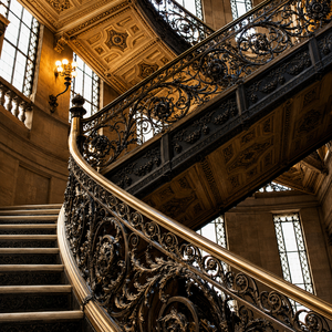 Antique Black Gold Wrought Iron Stair <b>Railing</b> Ornamental Balustrade Luxury Interior Handrail Design for Villa Hotel - Product Image 3