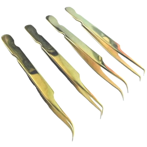 Professional Eyelash Extension Tweezers Stainless Steel Precision 10mm Length Smooth Tip with Custom Logo Slanted Eye Brow <b>Clips</b> - Product Image 5