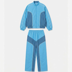 Kids Windbreaker Track Suit Set 2 Piece, <b>Zip</b> <b>Up</b> <b>Jacket</b> & Elastic Waist Long Pants, Boys Girls Outdoor Sportwear - Product Image 1