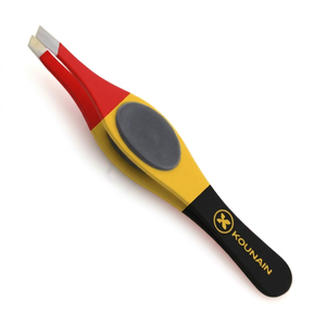 Pinzas para Cejas Inclinadas Ligeras y Duraderas Hechas a Mano por KOUNAIN, con la Bandera del Reino Unido, de Acero Inoxidable, para Belleza - Product Image 2