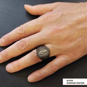 แหวนเมสัน BOJ รุ่น 032 แบบกำหนดเองได้ สำหรับทั้งชายและหญิง แหวนตราประทับฟรีเมสันส่วนบุคคล แหวนตราประทับมาสเตอร์เมสันเท็กซัส สไตล์ฮิปฮอป สีเงิน ราคาประหยัด - Product Image 2