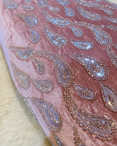 Tissu en dentelle perlée, tissu brodé, maille à sequins, organza pour la couture, abaya, kaftan, vêtements de mariage, fournisseur pour l'exportation, acheteurs - Product Image 5
