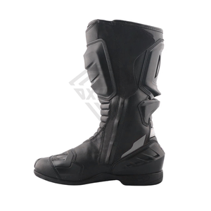 Moto Boots Mid-Calf PU Upper Rubber Outsole Zip Closure Abrasion Resistant All Seasons Solid Black Wholesale Rate OEM 2026 - Product Image 1