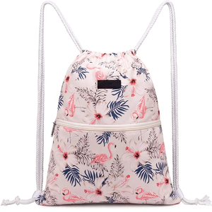 Botanical Print Polyester Drawstring Sports Backpack With Sublimation Design Lightweight <b>String</b> <b>Bag</b> For Travel Gym And School - Product Image 5