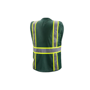 Gilet de sécurité haute visibilité réfléchissant vert en polyester classe 2 pour travaux routiers toutes saisons unisexe - Product Image 6