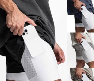 Mens High Quality Athletic <b>Compression</b> <b>Shorts</b> 100% Cotton Canvas Knitted High Waist Quick Dry Eco-Friendly Workout Gym Running - Product Image 2