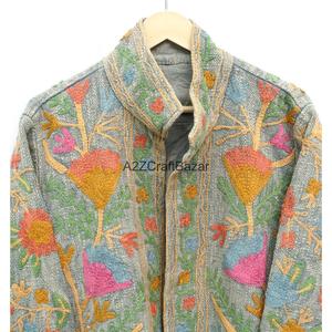 Handmade Vintage Floral Suzani Embroidered TNT Quilted Breathable Eco-Friendly Cotton Winter Jacket Women <b>Classy</b> Ethnic Boho - Product Image 6