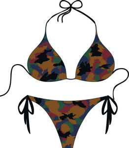 Conjunto de Bikini con Top Halter y Braguita de Cintura Alta, Sexy, con Logotipo Personalizado, de Secado Rápido, con Lazos Laterales, Venta al Por Mayor, Ecológico, Traje de Baño para Mujer - Product Image 2