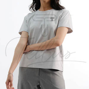 Camisetas de Verano para Mujer, Lisas, 100% Algodón, Cuello Redondo, Corte Ajustado Informal - Product Image 3