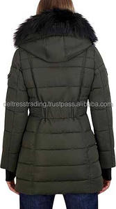 Grande doudoune d'hiver élégante fermeture éclair complète prix de gros doublure en laine/nylon respirant poches pratiques coton pour le froid - Product Image 6