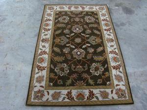 Tapis traditionnel en laine tufté à la main, tapis oriental floral, tapis de luxe fait main pour salon et chambre à coucher - Product Image 5