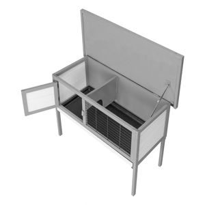 Pollaio in Legno Impermeabile Grigio a Un Piano per Polli, Conigli e Galline - Product Image 2