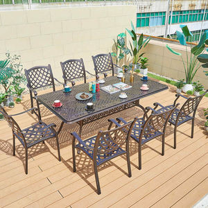 Luxury Modern Eco-friendly Rectangle Metal Dining <b>Table</b> with Walnut Wood Top and <b>Stainless</b> <b>Steel</b> Base 8-Seater Home Furniture - Product Image 3