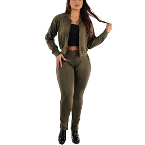 กางเกงวอร์มขายาวสำหรับธุรกิจกางเกงเอวสูงยืดได้สำหรับผู้หญิงดีไซน์แบบขาตรงกว้างสไตล์คาร์โก้ - Product Image 4