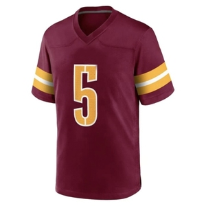 Maillot de football américain personnalisé pour homme, marron, col en V, manches courtes, impression sublimée, évacuation de l'humidité, coupe classique, adulte, sport - Product Image 3