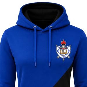 Royal Blue White Women Custom 2 Cross Panel Pullover Hoodie <b>Long</b> Sleeve Color Block Hooded <b>Sweatshirt</b> Casual Fleece Fashion - Product Image 5
