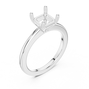 Anillo de Oro Blanco Sólido de 14k de Lujo con Diamante Cultivado en Laboratorio, Corte Asscher, Cuatro Puntas, a un Precio Razonable - Product Image 4