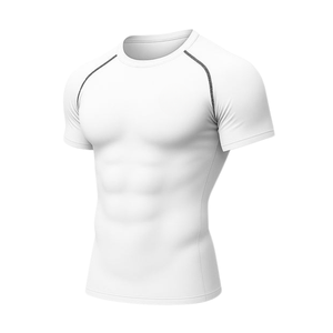 T-shirts de compression sans couture personnalisés avec logo pour le sport et la gym, à séchage rapide, en gros - Product Image 3