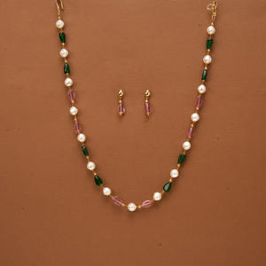 Mayoristas de Joyería de Moda en India, Collar Mala Delicado con Circonita Cúbica y Baño de Oro - Product Image 5