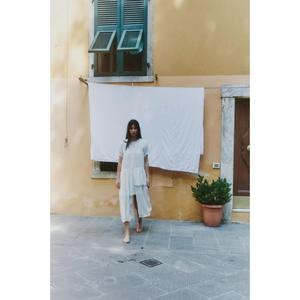 Women's Floor-Length Pleated Natural Waist Eco-Friendly Casual Loose Short Sleeve Minimalist <b>Boho</b> <b>Summer</b> <b>Dress</b> - Product Image 3