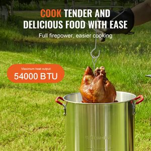 Friggitrice a vapore per tacchino in alluminio da 30 litri con bruciatore a propano da 54.000 BTU per cottura di frutti di mare all'aperto - Nuovo Modello - Product Image 3