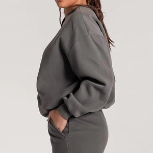 Sudadera de Mujer al por Mayor con Logotipo Personalizado, Tallas Grandes, Bordada, Lavada, Transpirable, 100% Algodón, Corte Holgado, Otoño Invierno - Product Image 4