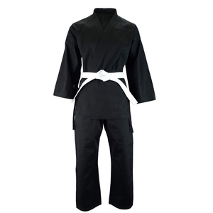 Uniforme de Karate Negro para Adultos, 100% Algodón, Duradero, Corte Regular, Unisex, Conjunto de Ropa para Artes Marciales - Product Image 1