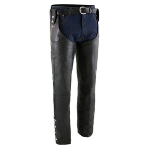 Samroz Sports <b>Men's</b> Premium <b>Leather</b> Motorcycle <b>Chaps</b>-Fully Lined Coin Pocket Customizable Logo Color Front Position All Seasons - Product Image 1
