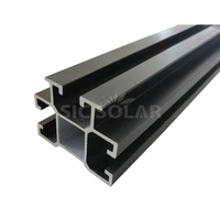 Rail de fixation pour panneaux photovoltaïques en aluminium noir et argenté, pour tuiles de toit - Vente chaude