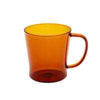 Mug en verre borosilicate ambré 350 ml, écologique, style rétro, forme cylindrique, pour café, thé, maison, restaurant, café, usage domestique et professionnel