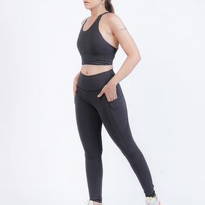 Women Yoga Workout Sets Two Piece Yoga Sets Cross <b>Back</b> Tank Top Matching High Waist Leggings Sets Gym Outfits Work Out Clothes - Product Image 5