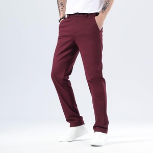 Pantalones Chinos de Algodón Transpirables de Diseño Limpio y Casual para Hombre con Cintura Elástica, Ajuste Elegante, Peso Medio, Perfectos para Usar Todo el Día - Product Image 4