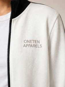 ONETEN APPARELS Women <b>White</b> Color Block Track Jacket <b>And</b> Pants Set Side Stripe Sporty Jogger Outfit - Product Image 6