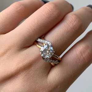 Anillo de Compromiso de Diamante Cultivado en Laboratorio, Corte Redondo de 2.0 CT, Anillo de Boda Solitario Trenzado, Anillo de Promesa Clásico con Banda Zig Zag para Mujer - Product Image 5