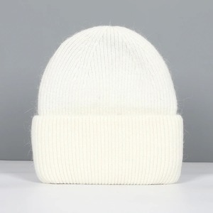 Chapeau en cachemire pur 100% pour femmes, tricoté, doux, chaud, tendance, décontracté, logo personnalisé, vente en gros, couvre-chef de haute qualité pour femmes - Product Image 3