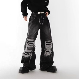 Pantalones Vaqueros Anchos de Mujer de Alta Calidad, Pantalones de Mezclilla de Pierna Recta con Bolsillos Cargo y Cintura Alta, Estilo Casual - Product Image 1