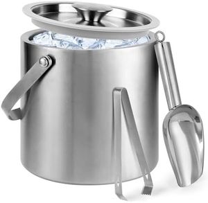 Premium Gold Round Metal Ice Bucket With Tongs Rust Resistant Minimalist Design For Party Beverage Cooling - Product Image 4