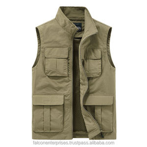 Chaleco de algodón con bolsillos grandes de color liso, estilo retro urbano, chaqueta acolchada para exteriores, top sin mangas con cuello alto funcional. - Product Image 3