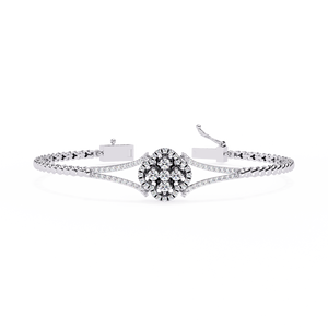 Bracelet géométrique en chevron pour femme – Diamant de laboratoire VVS DEF CVD pavé 3D en forme de pointe de flèche en or massif 9K 10K 14K 18K – Bijoux fins - Product Image 5
