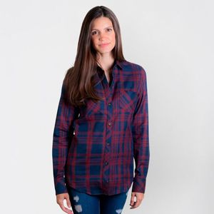 Camisa Casual de Manga Larga para Mujer, de Franela con Botones, Teñida con Hilo 100% Algodón de la Mejor Calidad, Ecológica, Transpirable y Antiarrugas - Product Image 1
