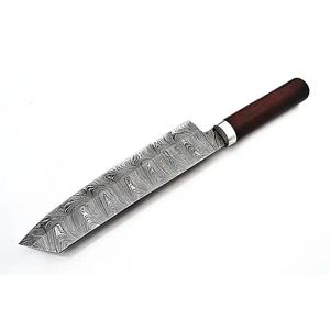 Cuchillo de Chef Personalizado Jexmoo Hecho a Mano con Hoja de Acero de Damasco de 7 Pulgadas y 3.0 mm de Grosor, Mango de Madera, Funda de Cuero, NUEVO, Regalo - Product Image 1