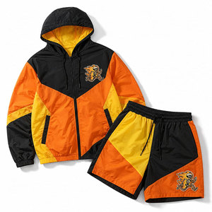 Stylish Summer Outfit With Lightweight Nylon Jacket and Shorts <b>Set</b> Comfortable Sportswear For Outdoor Activities Nylon Jacket an - Product Image 1