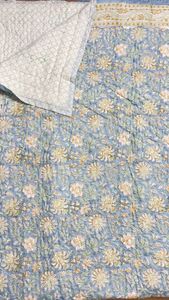 Luxury Printed Elephant Floral Cotton <b>Quilt</b> Bedspread Handmade Reversible Traditional Indian Rajasthani Hotel-Style Home Decor - Product Image 3
